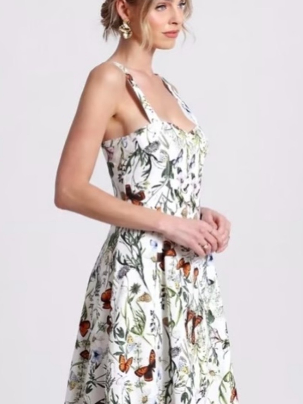 Avec Les Filles A-Line Midi Dress Size 14
Butterfly Print Cottage Feminine NWT - Picture 2 of 15
